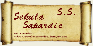 Sekula Sapardić vizit kartica